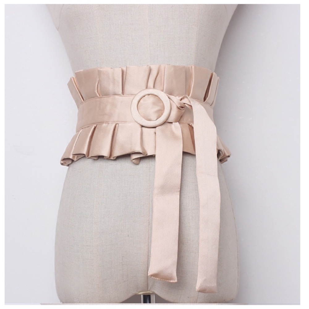 Handmade Pleated Satin Belt - Picture 6 of 10